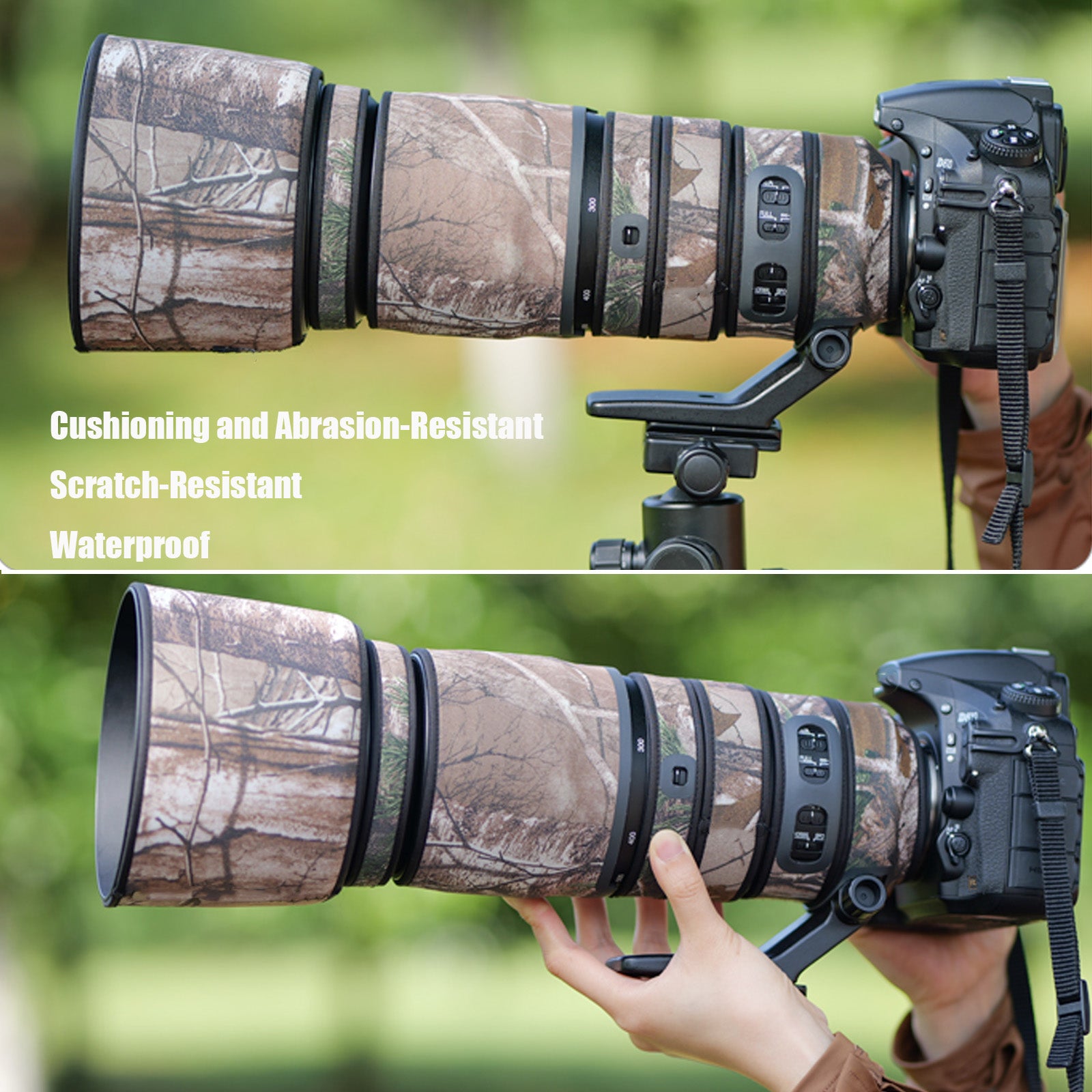 Lens Cover for Nikon AF-S 200-500mm F/5.6 E ED VR Camouflage Camera Lens Protection Sleeve Waterproof Rain Cover