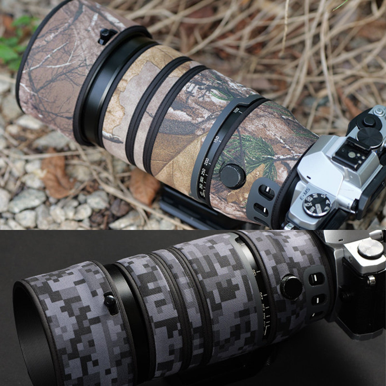 Lens Cover for Panasonic DG 100-400mm F/4-6.3 OIS Camouflage Camera Lens Protection Sleeve Waterproof Rain Cover