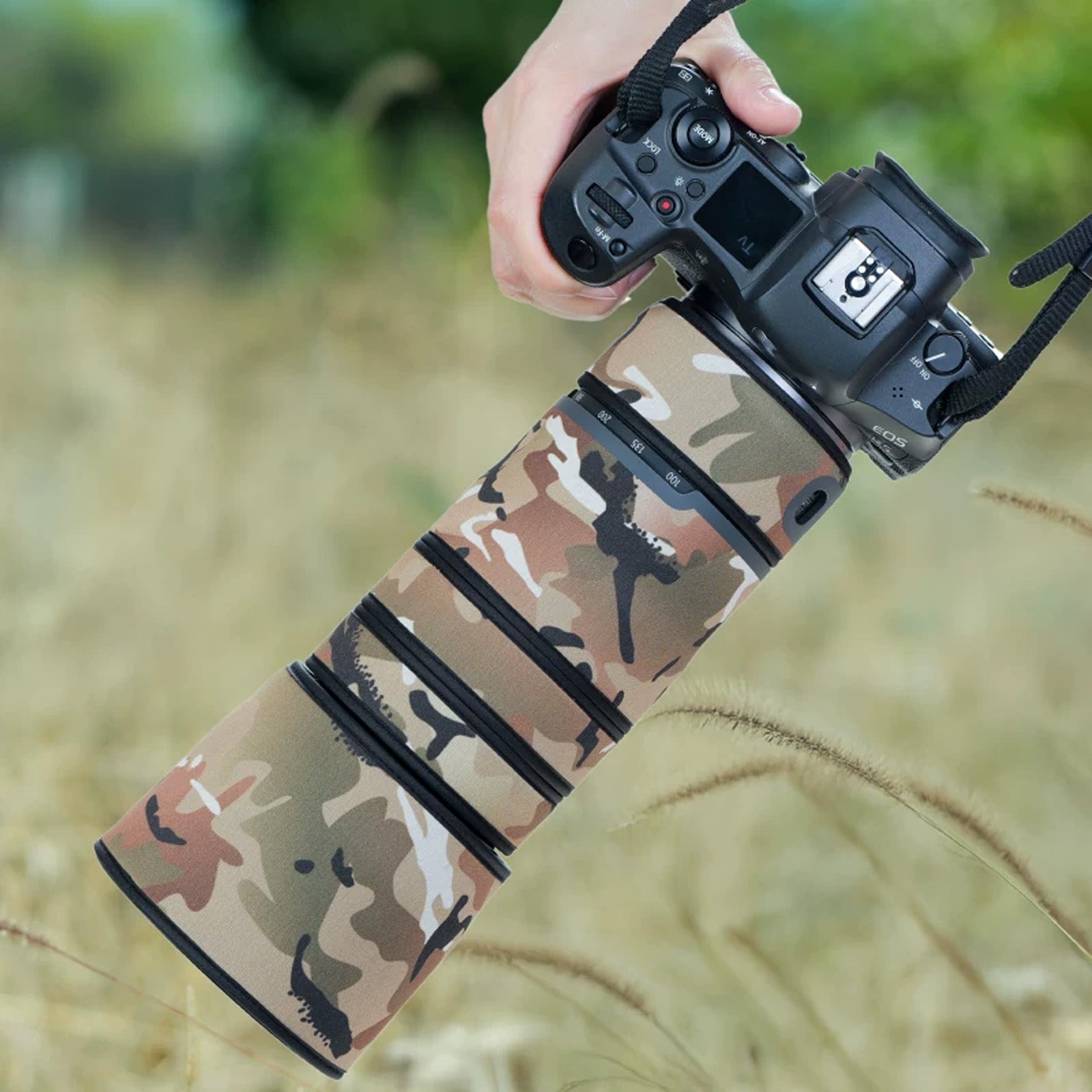 Lens Cover for Canon RF 100-400mm F/5.6-8 L IS USM Camouflage Camera Lens Protection Sleeve Waterproof Rain Cover